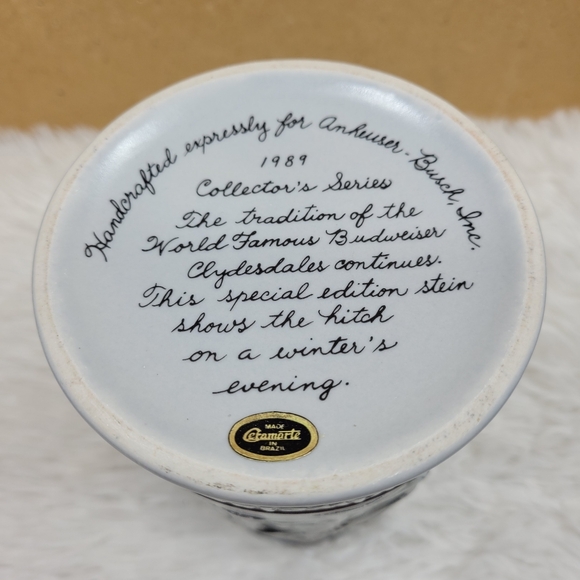 Budweiser Clydesdales Beer Stein Collector Series 1989 - Picture 4 of 6